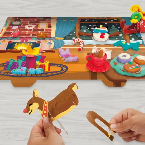 Miniatura 5 de Calendario de Adviento de Play-Doh para niños, cuenta regresiva de 24 días, múltiples regalos sorpresa detrás de cada puerta, manualidades y artes