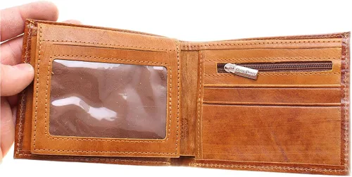 Miniatura 5 de Asoodehdelan - Cartera de piel auténtica Farvahar con alas de león para hombres