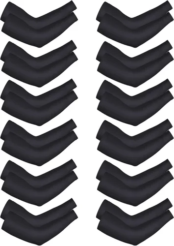 Miniatura 8 de Bememo Unisex UV Protection Sleeves Long Arm Sleeves for Women Cooling Arm Cover for Outdoor(Black,12 Pairs)