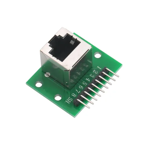 Miniatura 2 de Kit de adaptador de PCB de ángulo recto RJ45 de 10 piezas con cabezal de 8 pines, enchufe Ethernet vertical para proyectos de audio y redes DMX512