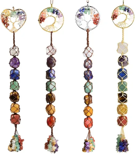 Miniatura 17 de Anjiucc Árbol de la vida de cristal curativo de 7 chakras para colgar en la pared, decoración de interiores, decoración de ventanas, meditación
