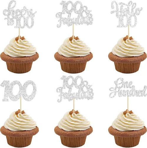 Miniatura 79 de 30 piezas Adornos para pastel de cumpleaños de 6 años, seis brillos, hola 6, púas para cupcakes, felicitaciones a los 6 años, decoraciones