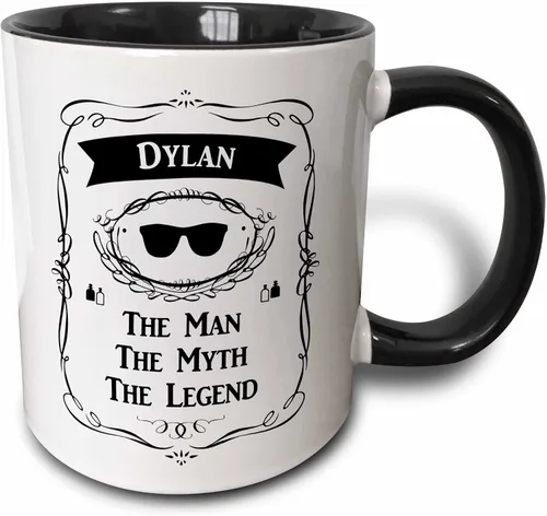 Miniatura 8 de 3dRose Dylan - The Man The Myth The Legend - Nombre personal personalizado regalo 11oz taza amarilla bicolor Amarillo