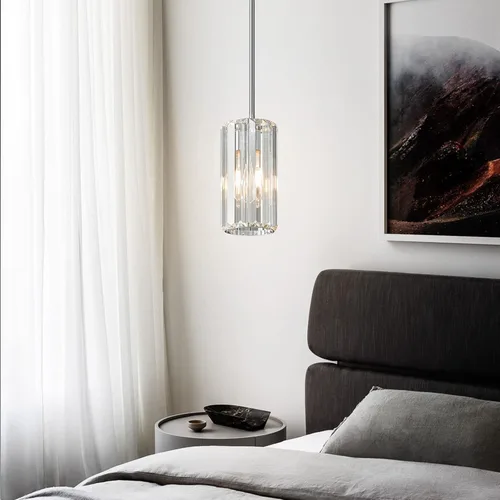 Miniatura 2 de Iluminación colgante de cromo, lámpara colgante moderna, mini candelabros de cristal, lámpara colgante ajustable para cocina, isla, comedor