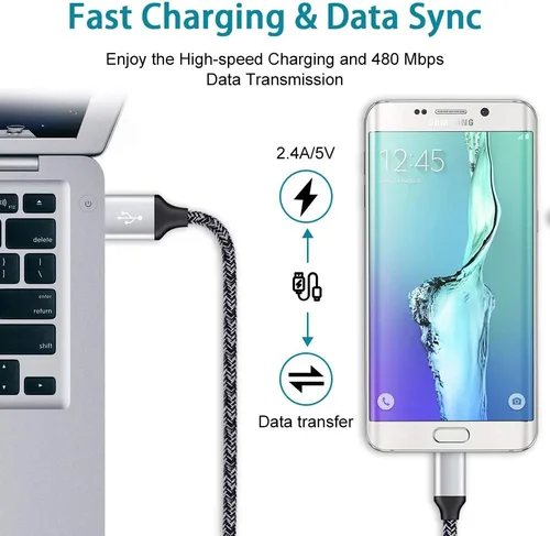 Miniatura 4 de Cubo de carga con cable micro USB, cable de carga rápida compatible con Samsung Galaxy S7/S6/Edge/Active S5 S4 Note 5/4, J7 J3 J2 A7 A10S A10 A6
