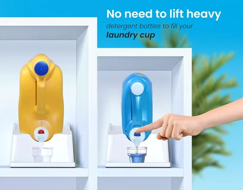 Miniatura 3 de TidyFriend - Paquete de 3 soportes para detergente líquido con bandeja de goteo y patas de agarre de goma, soporte para organización y Blanco