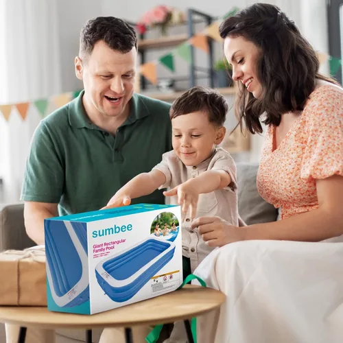 Miniatura 9 de Sumbee Piscina inflable para niños de 4 a 8 a 12 años y adultos, 120 x 72 x 22 pulgadas con PVC grueso, 306 galones, piscina rectangular grande