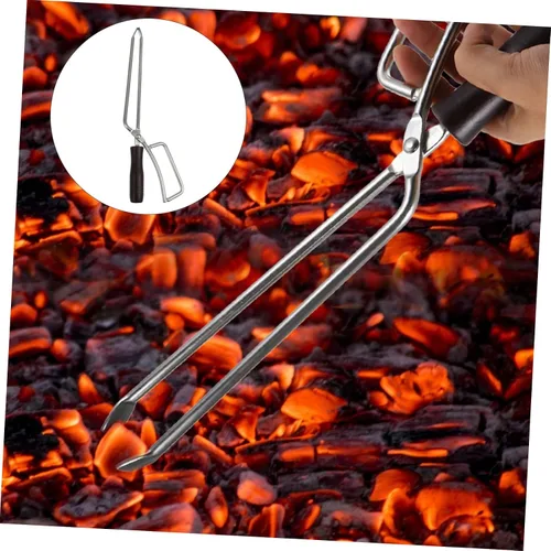 Miniatura 3 de GANAZONO Pinzas largas para barbacoa con mango de haya maciza, pinzas para parrilla de cocina al aire libre, 1 ud