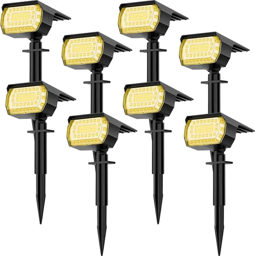 Miniatura 12 de LANSOW Focos solares para exteriores que cambian de color, [7 modos/8 unidades] Focos de paisaje de Navidad, luces solares impermeables