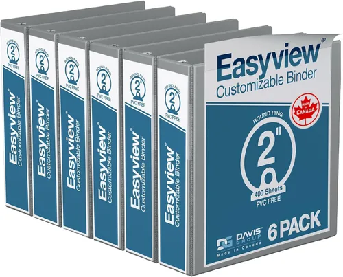 Miniatura 63 de Easyview - Carpetas prémium de 3 anillas con cubiertas transparentes y anillos redondos, carpetas para la escuela u oficina, 1 pulgada, paquete