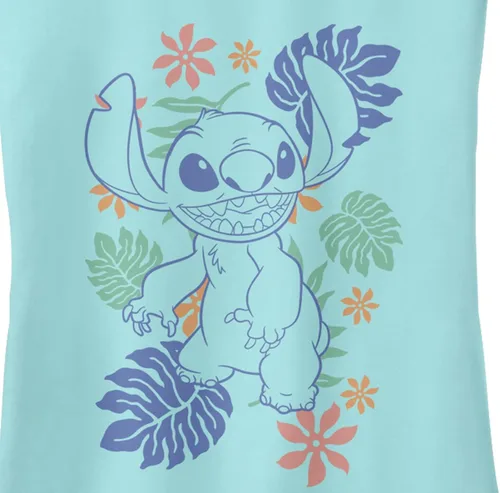 Miniatura 2 de Disney Camiseta Lilo Retro Tropical Tonal Stitch Slim Fit, dobladillo redondo y espalda cruzada para mujer