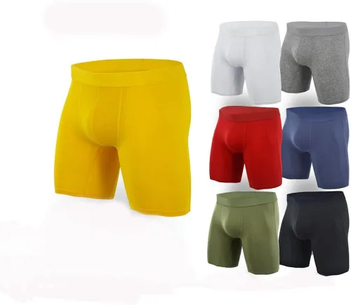 Aizscvu Calzoncillos tipo bóxer para hombre, elásticos y cómodos de algodón sin etiquetar, paquete de 7