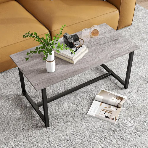 Miniatura 10 de Mesa de centro para sala de estar, mesas centrales rectangulares modernas para espacios pequeños, muebles industriales, mesas auxiliares de sofá