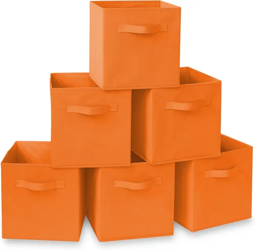 Miniatura 22 de Casafield juego de 6 cubos de almacenamiento plegables de tela, canastas de tela plegables de 11 pulgadas, para estantes, cubos organizadores