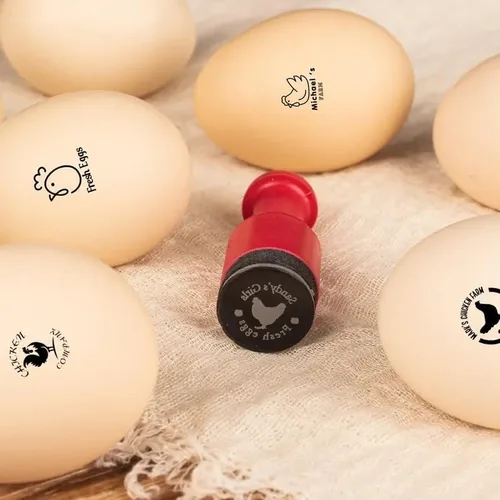 Sellos de huevos para huevos frescos, sello personalizado con diseños, logotipo personalizado, sellos de animales, sello personalizado duradero para