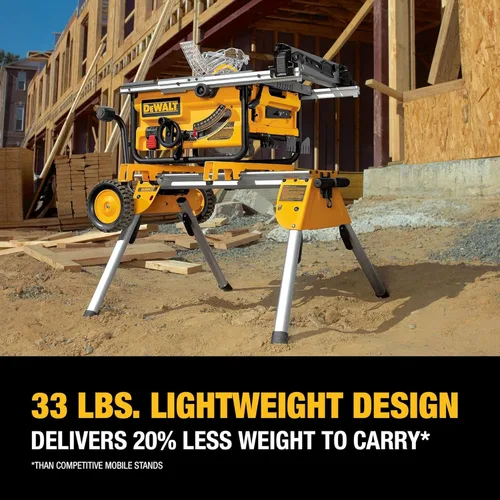 Miniatura 4 de DEWALT Sierra de mesa para lugar de trabajo, compacta, 8-1/4 pulgadas con soporte para sierra de mesa, móvil/rodante (DWE7485 y DW7440RS)