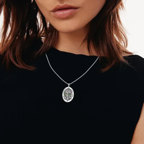 Miniatura 145 de Collar de plata de ley 925 con medalla de San Patrón, colgante de protección católica, amuleto, joyería religiosa para hombres y mujeres