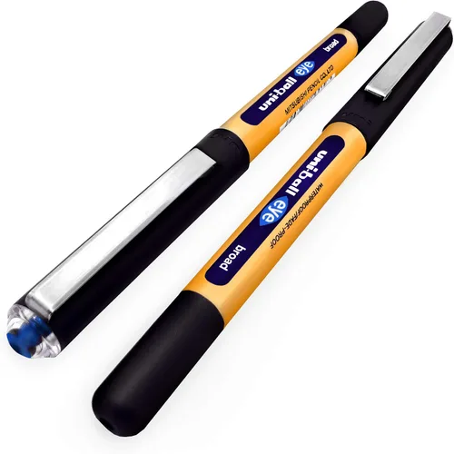 Miniatura 5 de uni-ball On Point 'Stay Gold' Eye - Bolígrafos anchos para escritura a mano, paquete de 3 en tinta azul
