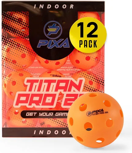 Miniatura 22 de PIXA Titan Pro 26 Pickleball para interiores, aprobado por USAPA, bolas de pickleball duraderas para interiores, rebote constante, vuelo suave, Rojo