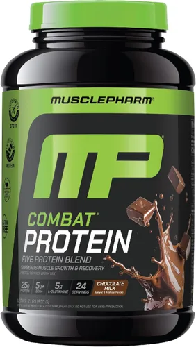 Miniatura 15 de MusclePharm Combat Protein Powder, sabor a vainilla, alimenta los músculos para entrenamientos productivos, 5 fuentes de proteínas incluyendo