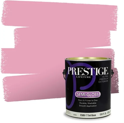 Miniatura 88 de Prestige Paints E100-T-SW6591 Pintura exterior e imprimación en uno, 1 galón, plano, combinación comparable de Sherwin Williams Amaryllis, 1 galón