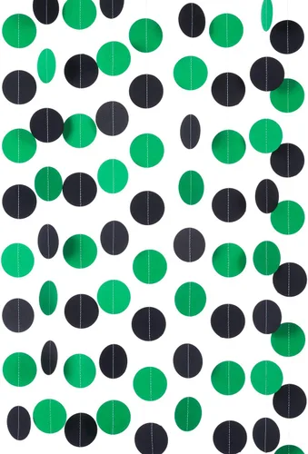 Miniatura 8 de Guirnalda de papel blanco y negro con círculos, guirnalda de puntos, decoración para colgar, telón de fondo, 2 pulgadas de diámetro, paquete de 3