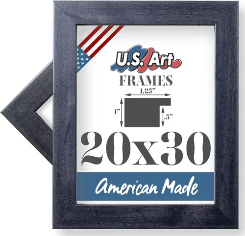 Miniatura 63 de Marco de fotos de 4 x 6 pulgadas, acabado envuelto suave, plano de 1.25 pulgadas de ancho, negro tradicional, MDF compuesto de madera 100% americana