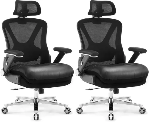 Miniatura 9 de Silla de oficina ergonómica de 750 libras, sillas de oficina grandes y altas mejoradas para personas pesadas, silla de escritorio de malla con Negro