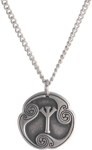 TEAMER Collar con colgante de amuleto de acero inoxidable de 24 runas de los vikingos nórdicos, joyería con símbolo de la suerte y la bendición para
