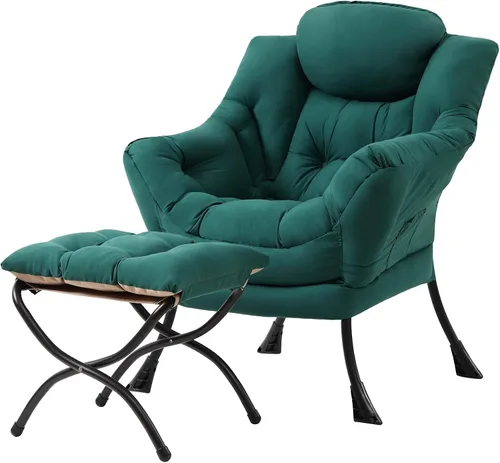 Miniatura 21 de Tiita - Silla perezosa con otomana, moderna y grande, sillón de ocio con silla de lectura de sofá, con reposapiés para recámara, sala de estar