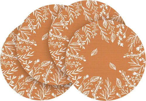Miniatura 12 de Artoid Mode - Juego de 4 manteles individuales de vinilo de plástico verde oscuro con diseño de maleza y flores silvestres, 12x18 pulgadas, tejidos