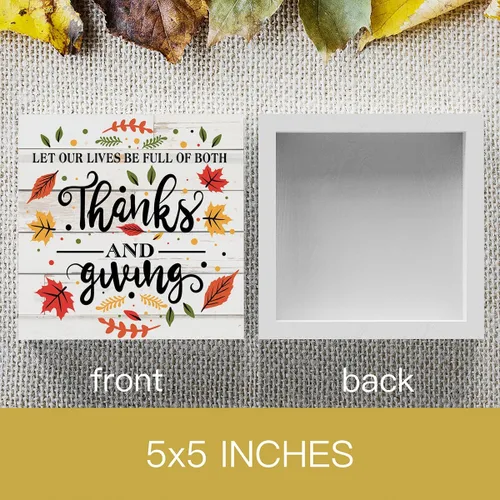 Miniatura 2 de Cartel rústico de madera de Acción de Gracias, caja de madera decorativa de otoño, bonita caja de madera decorativa para pared, escritorio, hogar