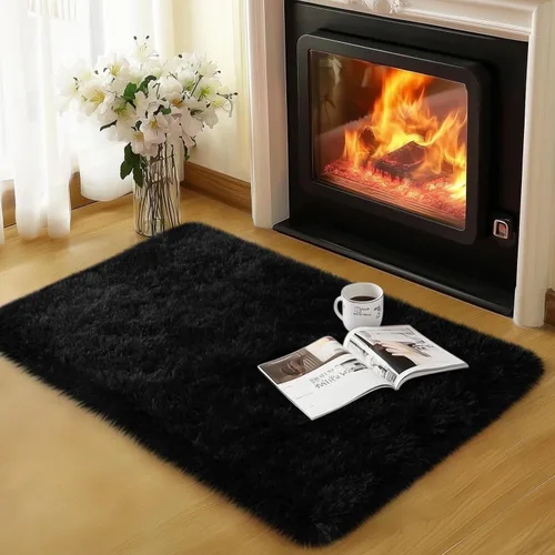 Miniatura 47 de qulint Alfombras de área de 5 x 7 pies para sala de estar, alfombra suave y esponjosa para dormitorio, alfombra de habitación de niños grandes, Gris