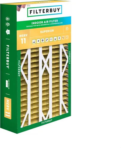 Miniatura 27 de Filterbuy Filtro de aire MERV 11 de 10 x 17 x 2 pulgadas para defensa superior de mascotas y alergias (paquete de 1), filtros exteriores plisados