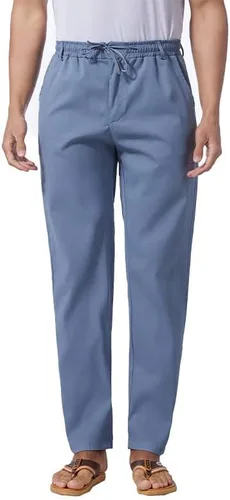 Miniatura 2 de Pantalones casuales de lino de algodón para hombre, pantalones sueltos de playa, pantalones largos de yoga ligeros