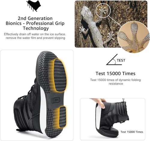 Miniatura 5 de STQ Botas de invierno para caminar para mujer, con cremallera, ligeras, acogedoras, botines con cordones