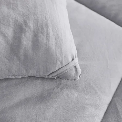 Miniatura 4 de NTBAY Juego de edredón Twin con sábanas, juego de ropa de cama Twin suave y transpirable de 5 piezas, cama Twin en una bolsa, juego de edredón Gris