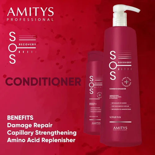Miniatura 3 de Acondicionador de recuperación SOS, reparación del cabello dañado, hidratante, cabello liso y sedoso, aminoácidos esenciales, proteína de seda