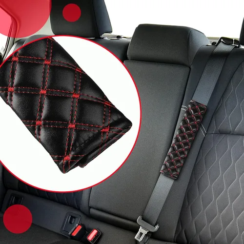 Miniatura 4 de Frienda 4 fundas para cinturón de seguridad de automóvil, correa extensora para cinturón de seguridad, protección cómoda para hombros y cuello