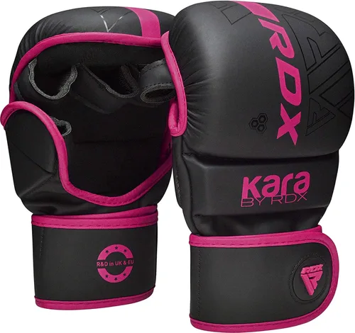 Miniatura 10 de Guantes RDX MMA para artes marciales, boxeo, entrenamiento de combate, guantes híbridos de palma abierta para hombres y mujeres, cuero maya hide