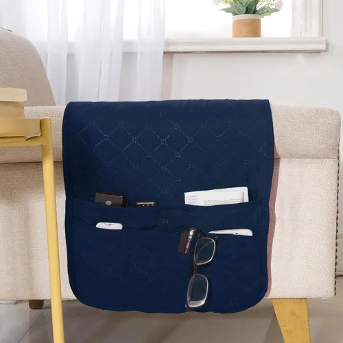Miniatura 19 de Organizador de sillón para sofá, soporte de control remoto, duradero y antideslizante, organizador de reposabrazos para sofá reclinable, 4 bolsillos