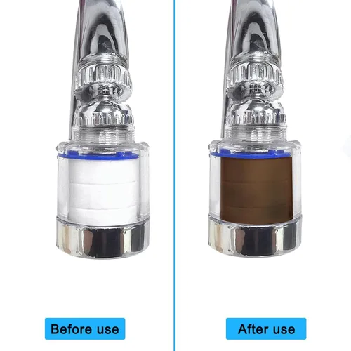 Miniatura 7 de PCTC Filtro de fregadero de baño, filtro de grifo de baño, filtro giratorio de 360 grados, purificador de cocina, flúor, metales pesados y agua dura