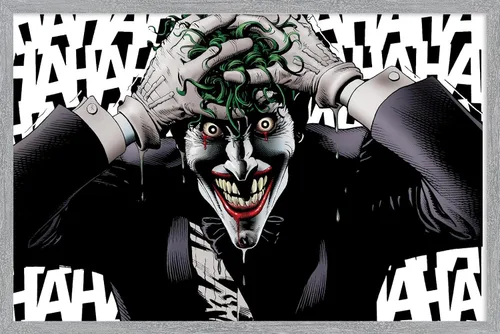 Miniatura 14 de Trends International DC Comics The Joker - Póster de pared loco, 14.725 x 22.375 pulgadas, versión enmarcada de madera de granero