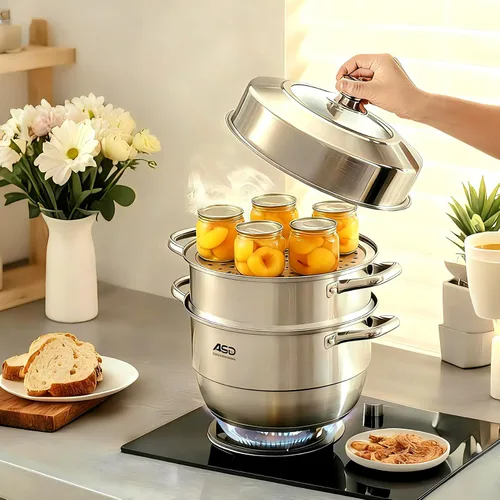 Miniatura 7 de Paquete de 3 estantes para latas a presión, suministros de enlatado de 11 pulgadas, estante de vapor de acero inoxidable prémium para latas de baño