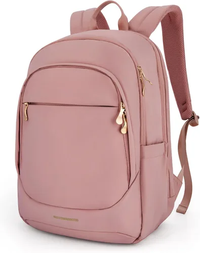 Miniatura 8 de LIGHT FLIGHT Mochila de viaje para laptop para mujer, mochila de 15.6 pulgadas con orificio de carga USB, resistente al agua, mochila negra de gran