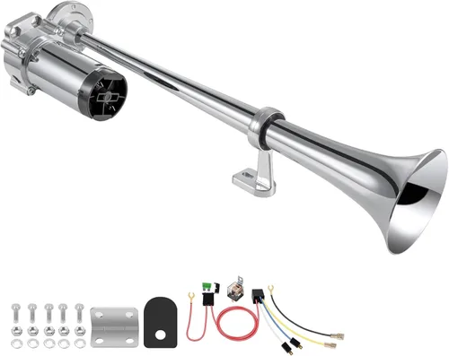 Miniatura 10 de Bocina de tren para camión de 150 db 12 V, bocina de aire doble súper ruidosa con compresor, adecuada para cualquier vehículo de 12 V, tren, coche