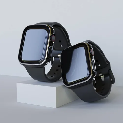 Miniatura 9 de Paquete de 4 fundas compatibles con Apple Watch de 1.614 pulgadas Series 7, protector de pantalla integrado de vidrio templado ultrafino, cobertura