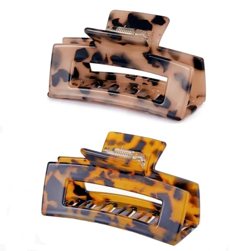 Miniatura 10 de Pinzas para el cabello de 3 pulgadas, diseño francés, pinza rectangular para el cabello para mujeres, damas y madres (paquete de 2)