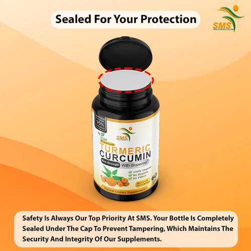 Miniatura 6 de Curcumina de cúrcuma de 1000 mg, sin rellenos, 95% curcuminoides con extracto de pimienta negra BioPerine, vegano, sin OMG, fabricado en Estados