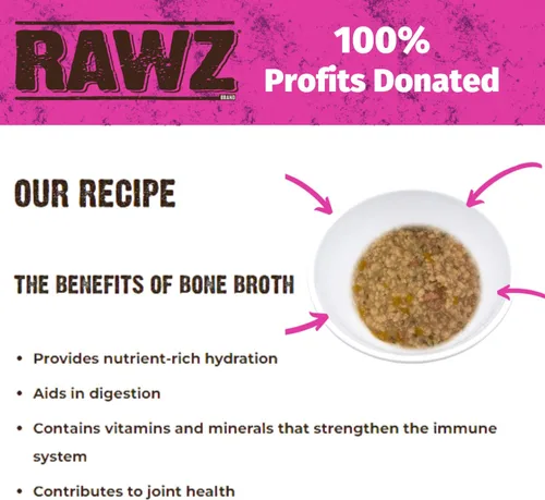 Miniatura 6 de Rawz Natural Premium - Alimento enlatado picado para gatos en salsa de caldo de huesos, hecho con ingredientes reales de carne, sin BPA y encías